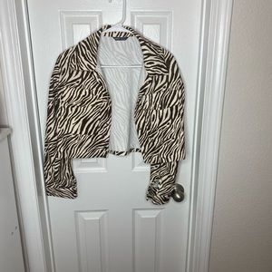 Zebra print cropped jacket